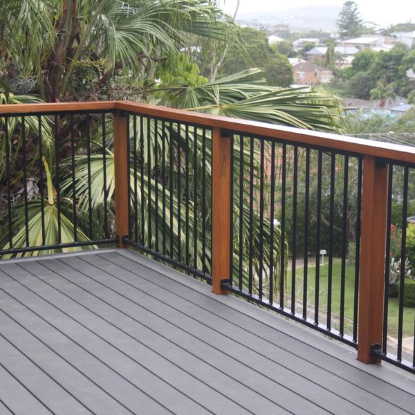 Newly constructed deck in central coast, Terrigal. Ekodeck with Blackbutt Hardwood balustrade.