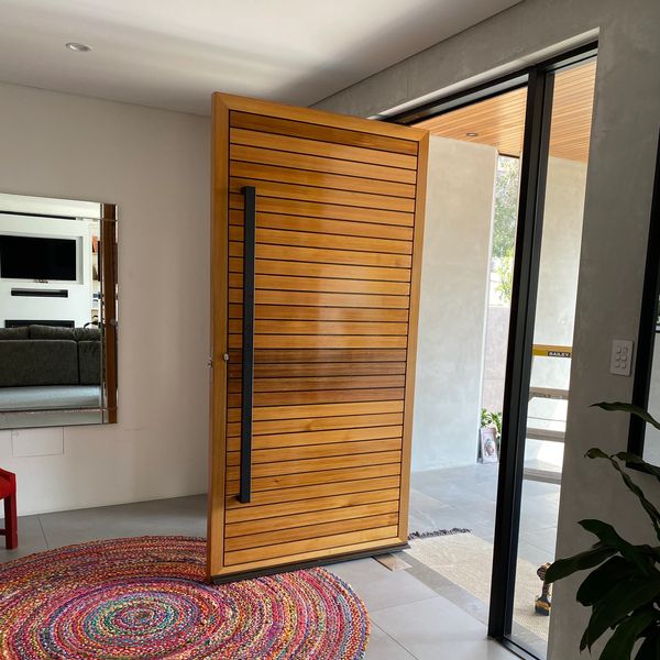 Western red cedar pivot door