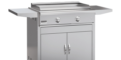 Broilmaster griddle on stainless cart