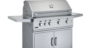 Broilmaster stainless steel series gas grill on portable cart