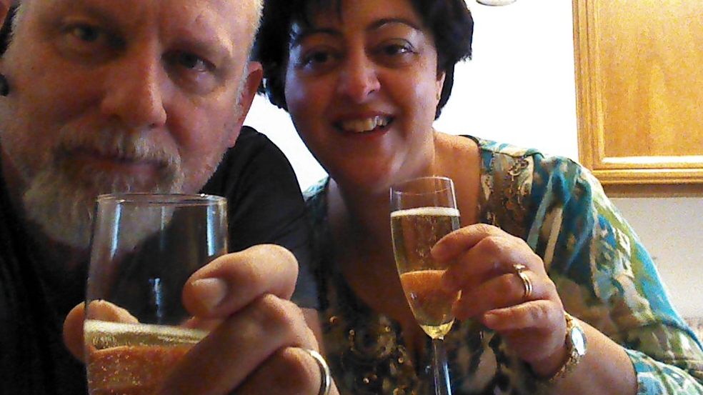 Crafty Aunt and Uncle toasting to you.
