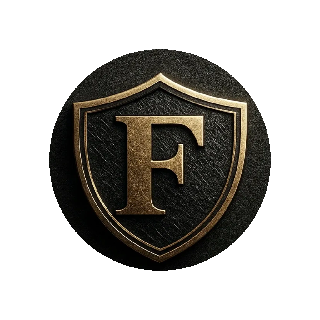 Elegant gold emblem of Fortis Strategic Security Advisors.