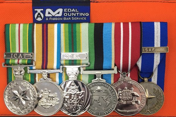 AASM (clasp ICAT), AFG Campaign Medal, ASM (clasp CT/SR), OSM-GMEO, ADM, NATO NA5 (clasp ISAF)