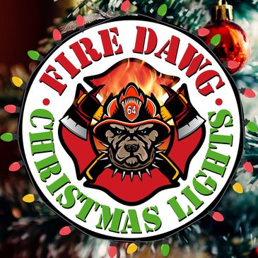 Fire Dog Christmas Lights