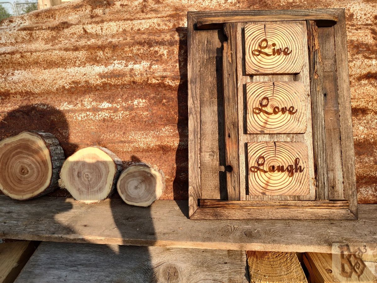 Reclaimed Wood Live Love Laugh Wall Art