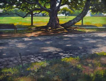 Georgia, Ohio, Virginia, oil painting, oil, Steven S. Walker, landscape, tree, shadow.