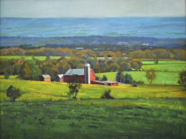 Blue ridge mountains, landscape painting, oil painting, rural