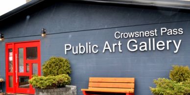 Crowsnest Pass Senior Housing and the Public Art Gallery in the town of Frank, Alberta.