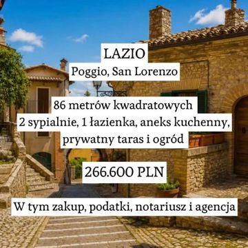 Casa in Lazio con 2 camere, terrazza e giardino.