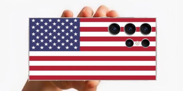 Phone case with the American flag design.