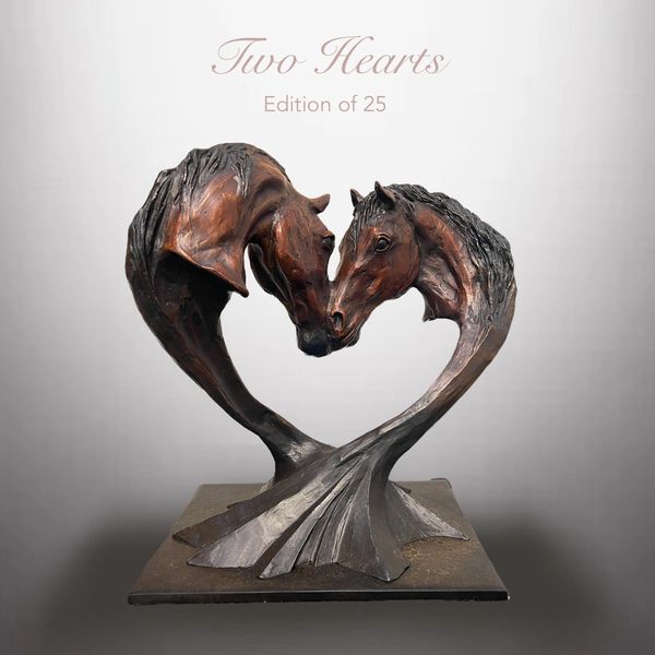 Equine Bronze Sculpture Two Hearts by Tammy Tappan Equestrian Artist