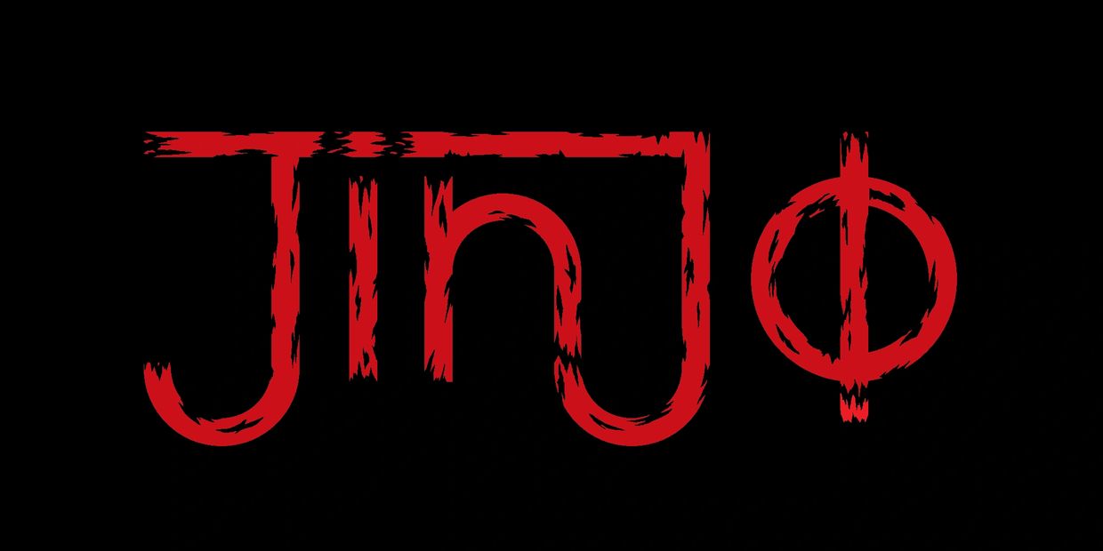 Red neon sign displaying the word 'Jinjo' on a black background.