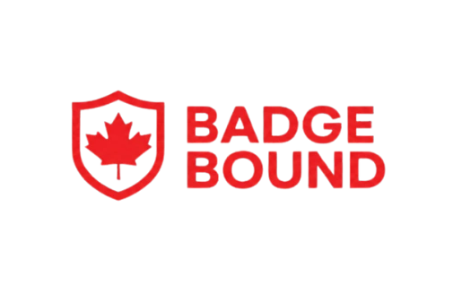 Badge Bound logo with a red maple leaf and shield.