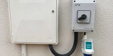 Change over switch and socket for Backup Generator connection to the home