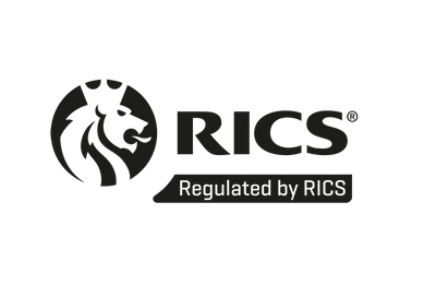 Black and white RICS logo with a lion and text.