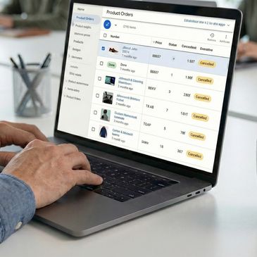 Staff member working a customer's google product ads