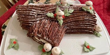 Christmas Yule log cake