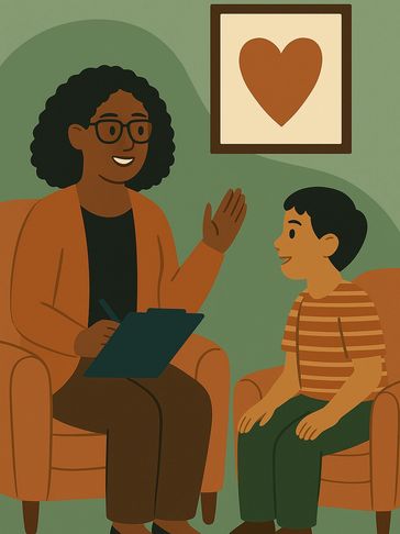therapist with child client