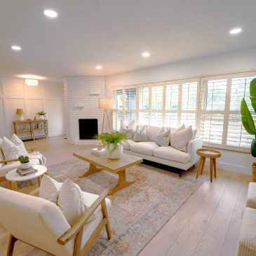 Renovated living room by Big Guava Contracting, Tampa Bay general contractor