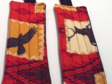 A Set of 2 handmade quilted bookmarks with a nature or Native American design, 