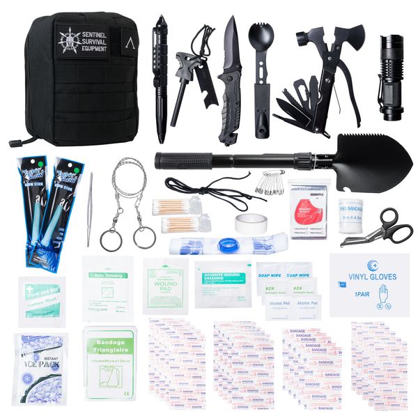 320 Pcs Survival Pack | All-in-One Camping Kit for Hiking and Wilderness Adventures | Includes Campi