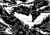 The Three Starlings    ( detail of  Woodcut )