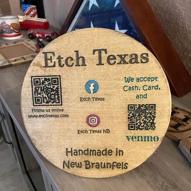 Custom handmade wood signs — laser engraved with your logo, quote, or info. 