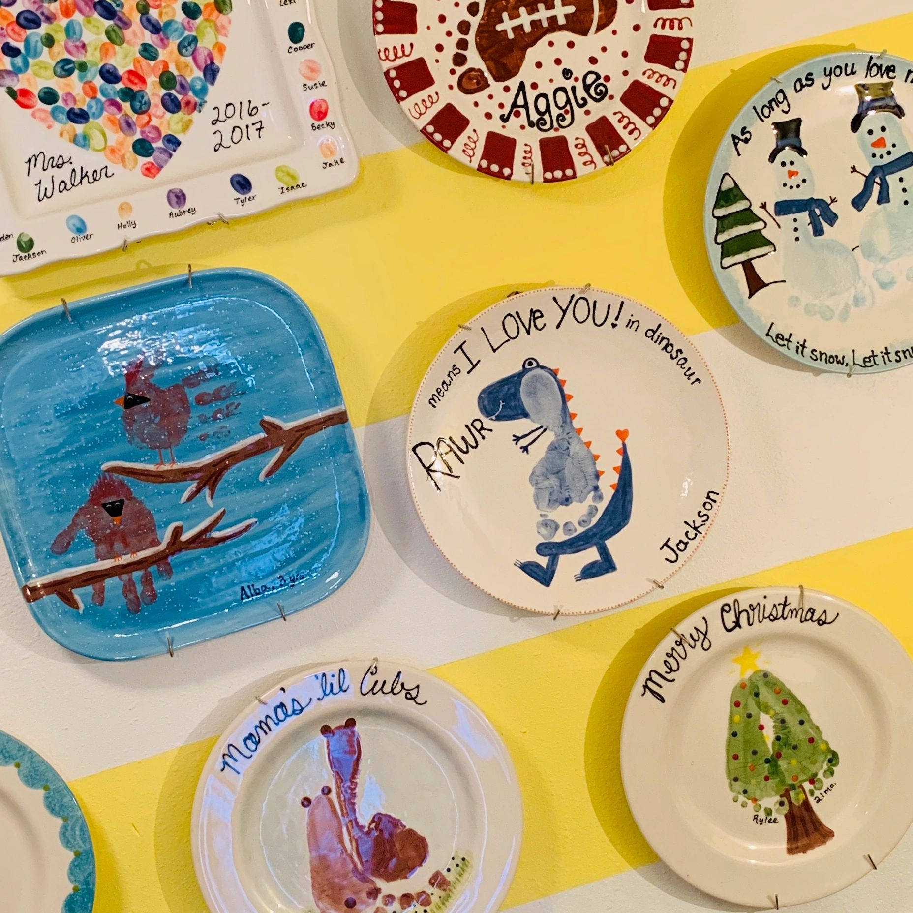 Personalized art painted on ceramic plates