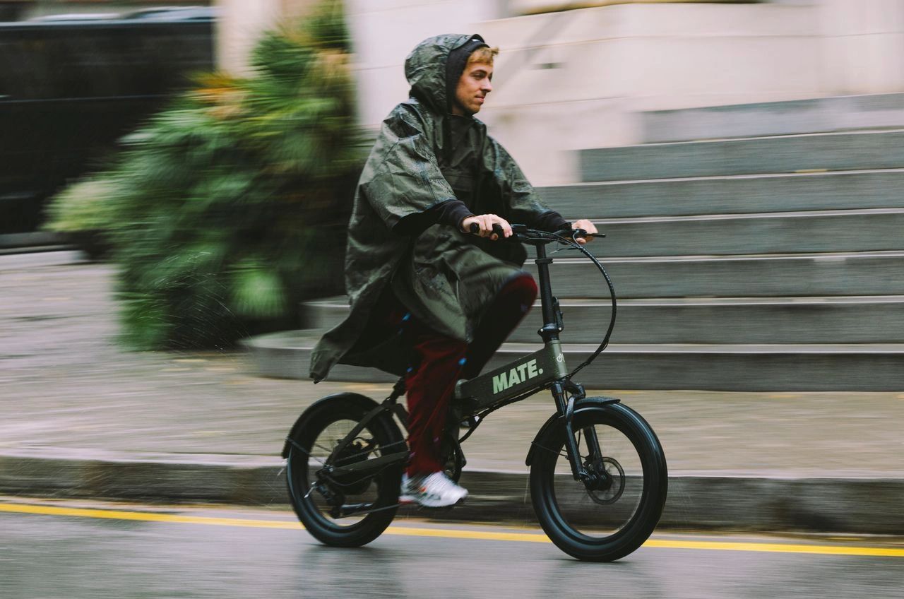 Electric bike rider commuting in Dublin Ireland