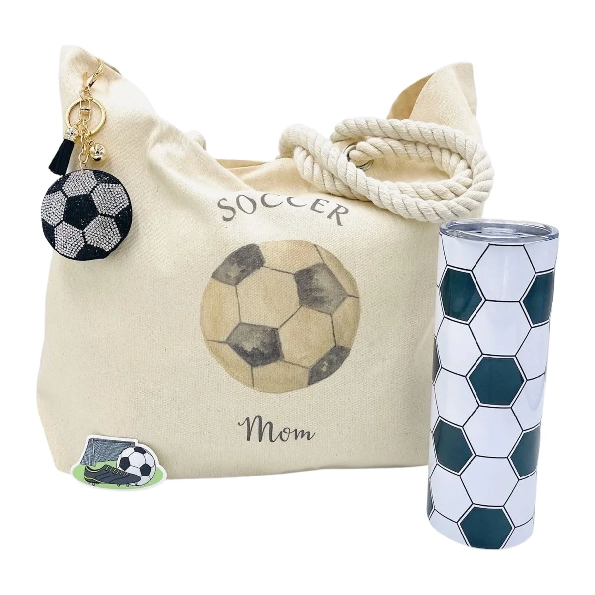 SOCCER MOM BEADED ZIP COIN POUCH