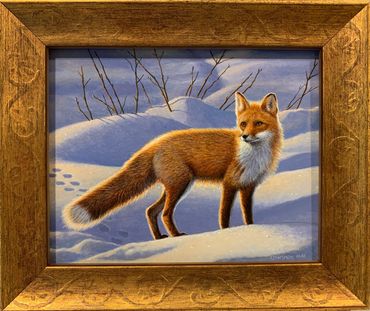 "Fox's Flurry" 4"x 5" acrylic - Sold