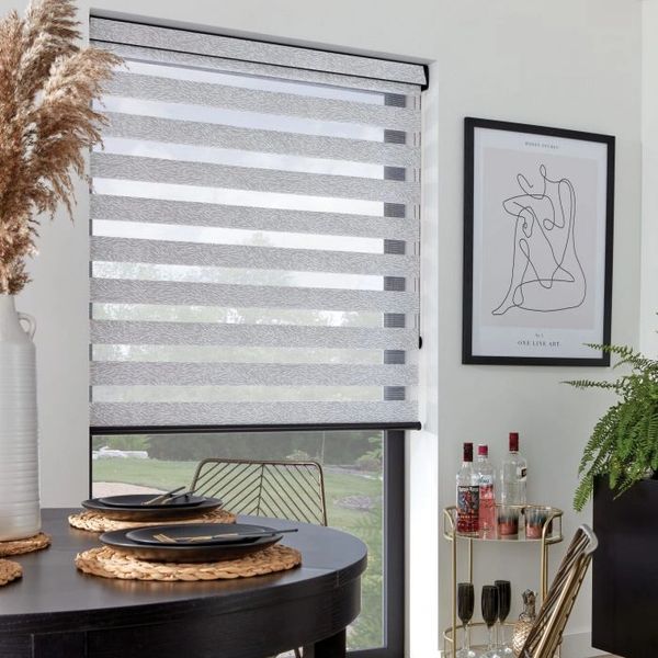 Duoflor double shades/blinds in a dining area