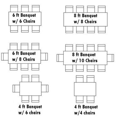 Rectangle Tables Seating Visual