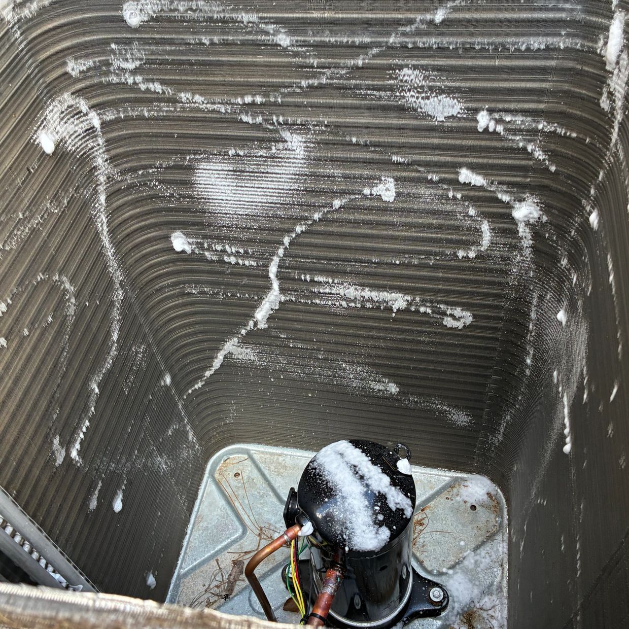 Cleaning a condenser (AC) unit
