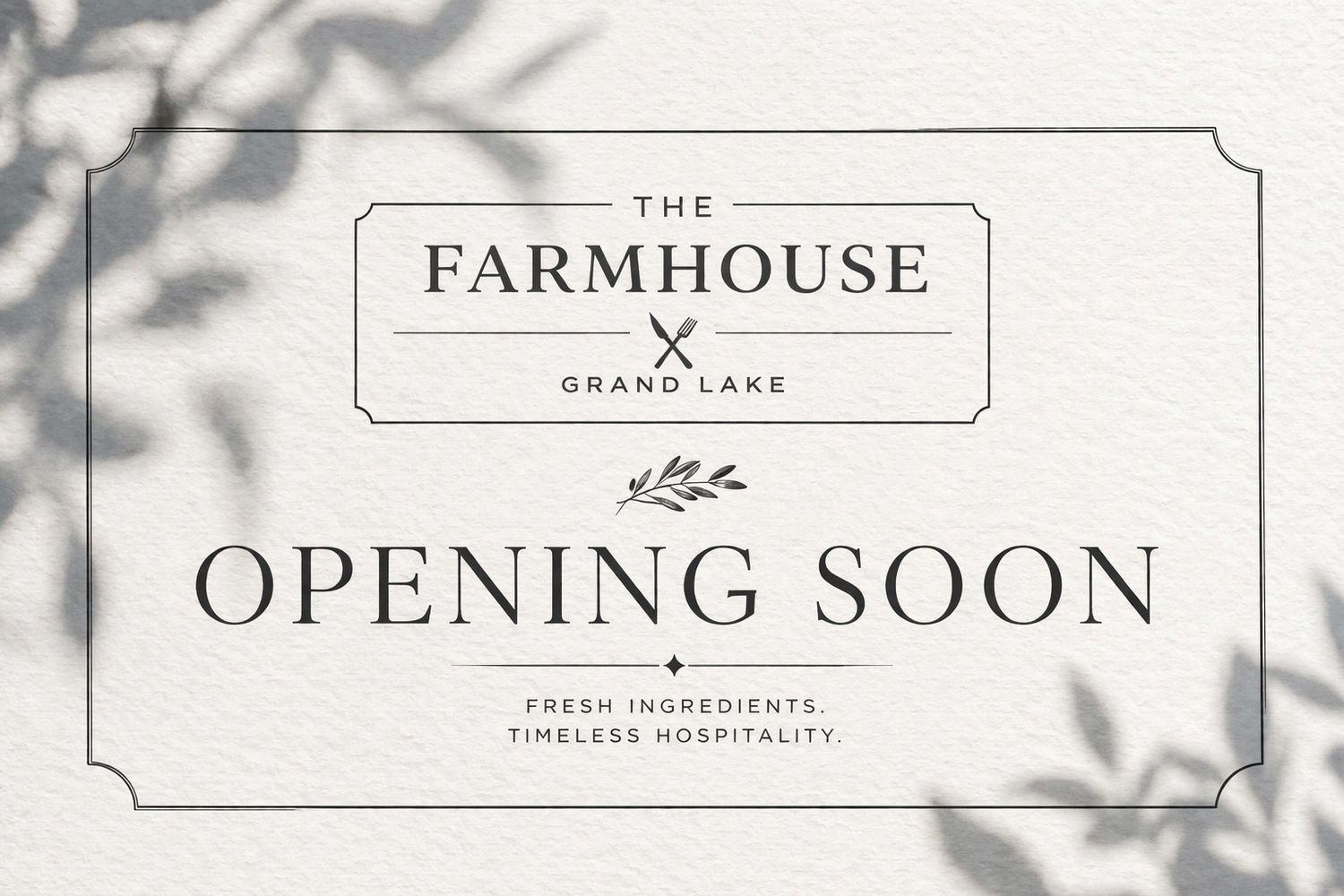 The Farmhouse Grand Lake opening soon 2026.