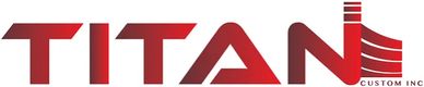 Logo of TITAN Custom Inc with bold red stylized text.