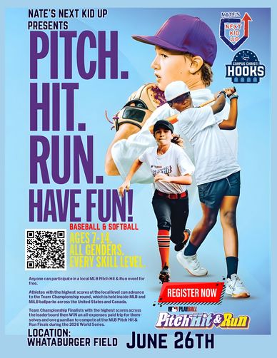 Youth baseball and softball event called Pitch. Hit. Run. on June 26th.