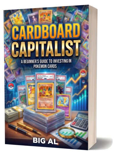 Book titled 'Cardboard Capitalist' about investing in Pokémon cards.