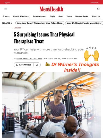 Pelvic Floor Physical Therapy for Men discussed by Dr Francesca Warner in Men’s Health