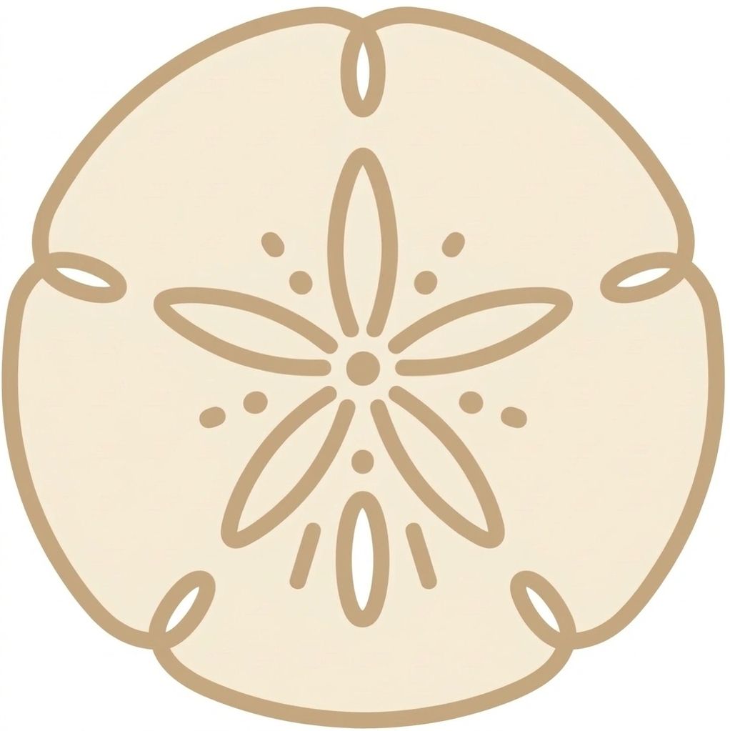 Illustration of a sand dollar with distinctive patterns.