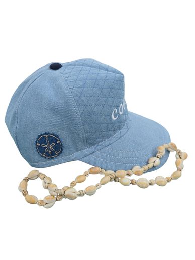Coastal quilted denim cap