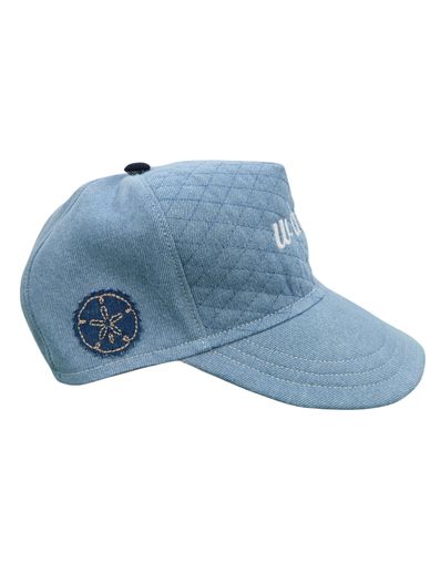 Wave quilted denim cap