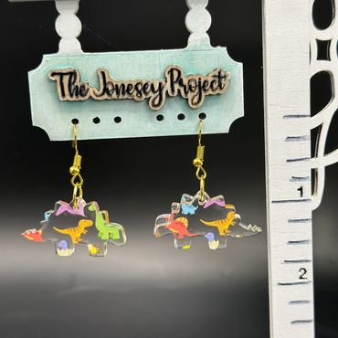 Acrylic Dinosaur Earrings