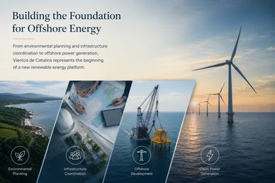 Offshore wind energy development with environmental planning and infrastructure coordination.