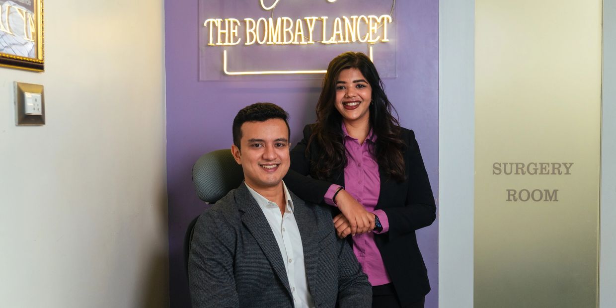Team photo, Dr. Siddharth and Dr. Garimaa, leading dental professionals at The Bombay Lancet