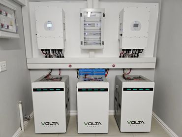 24kw from two Deye 12kw 3 phase inverters and 86kw from six Volta Stage 4 lithium batteries 