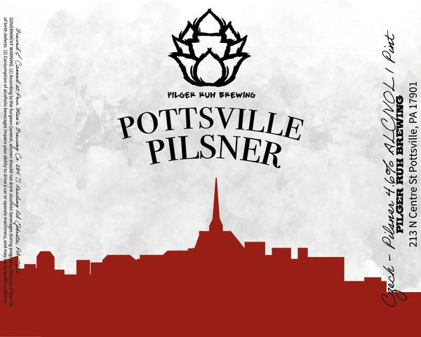 Pottsville Pilsner Pilger Ruh Brewing Beer Can Label Art