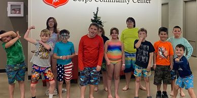 salvation army swim facility with group picture