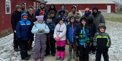 red barns, winter gathering