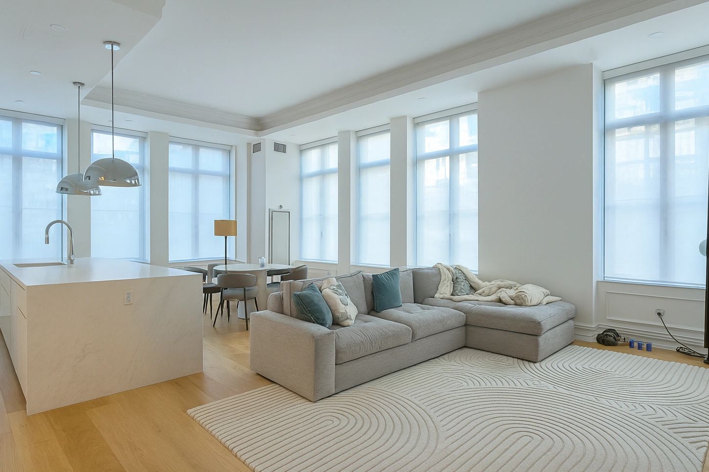 Luxury Manhattan residential project featuring silent, battery-operated window treatments and keypad